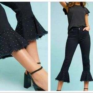 Pilcro and the Letterpress Black Kick Flare Cropped Jeans